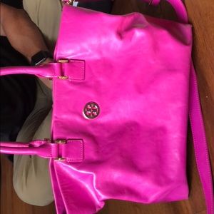 Authentic Tory Burch hot pink handbag
